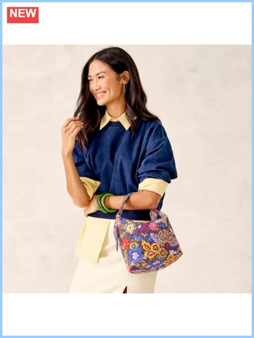 Premium Cotton Quilted Hobo Shoulder Bag with Zip Pocket - Machine Washable